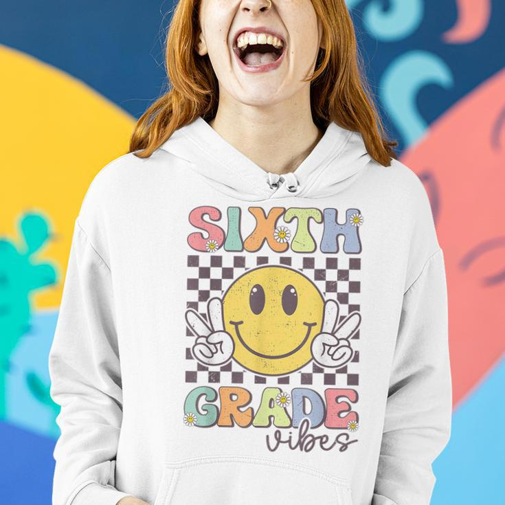 Sixth Grade Vibes Smile Face 6Th Grade Team Back To School Women Hoodie Gifts for Her