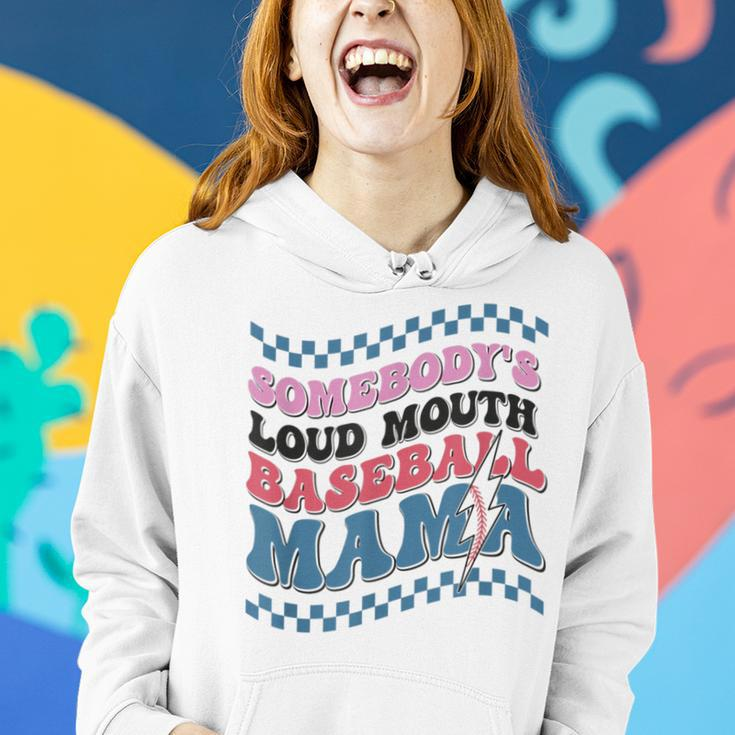 Somebodys Loud Mouth Baseball Mama Loud Mouth Mom Gifts For Mom Funny Gifts Women Hoodie Gifts for Her