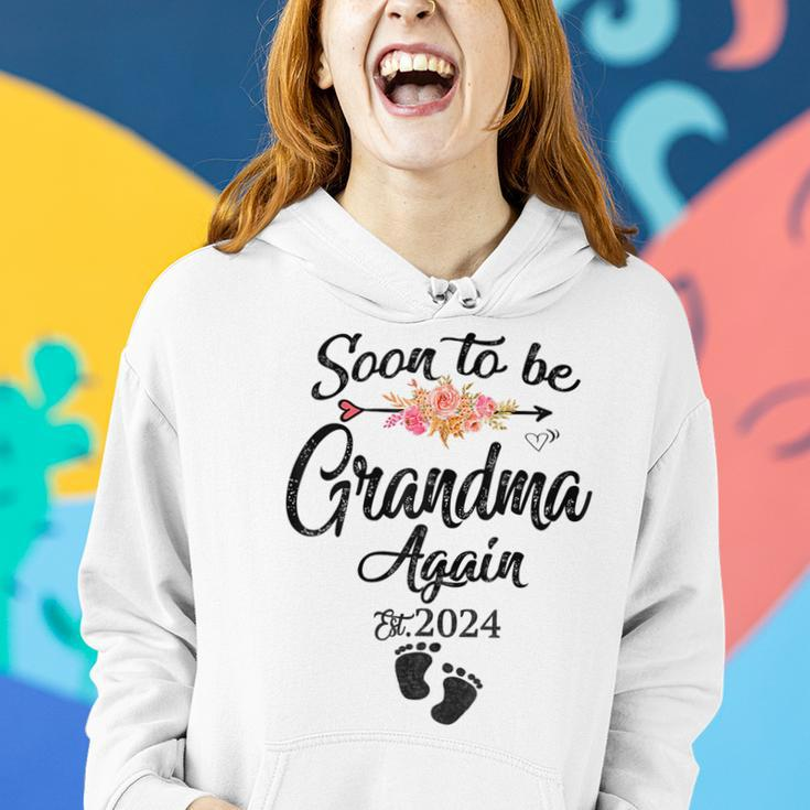 Soon To Be Grandma Again Est 2024 Flower Heart Mothers Day Mothers Day Funny Gifts Women Hoodie Gifts for Her