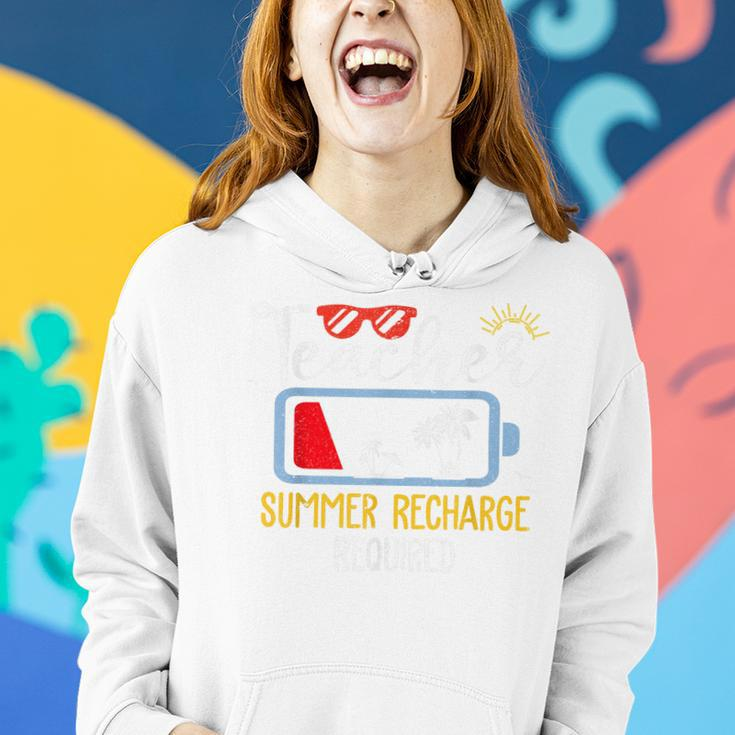 Teacher Summer Recharge Required Last Day School Vacation Women Hoodie Gifts for Her