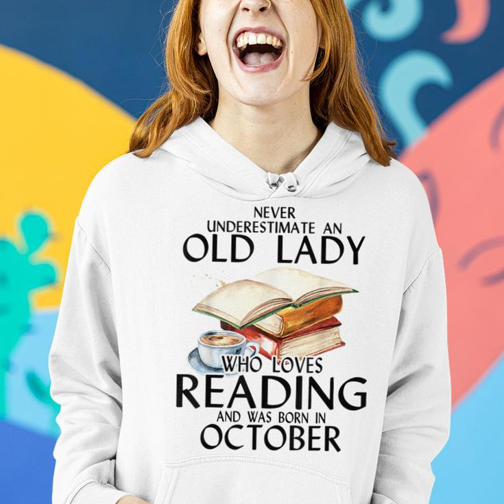 Never Underestimate An Old Lady Who Loves Reading October Women Hoodie Gifts for Her