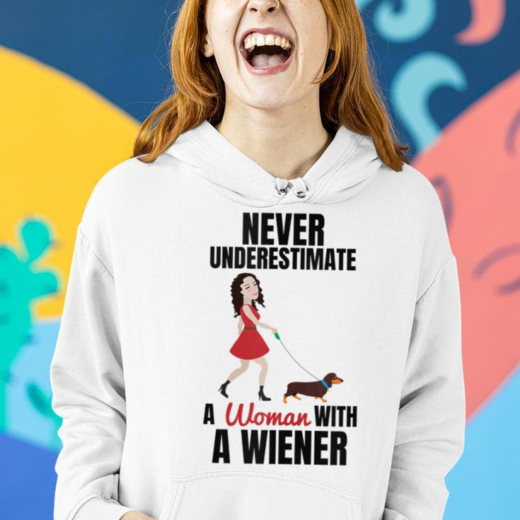 Never Underestimate A Woman With A Wiener Dachshund Women Hoodie Gifts for Her