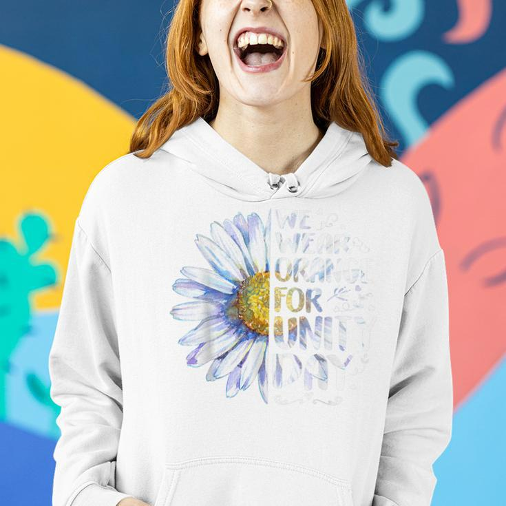 We Wear Orange Daisy Flower For Unity Day Anti Bullying Women Hoodie Gifts for Her