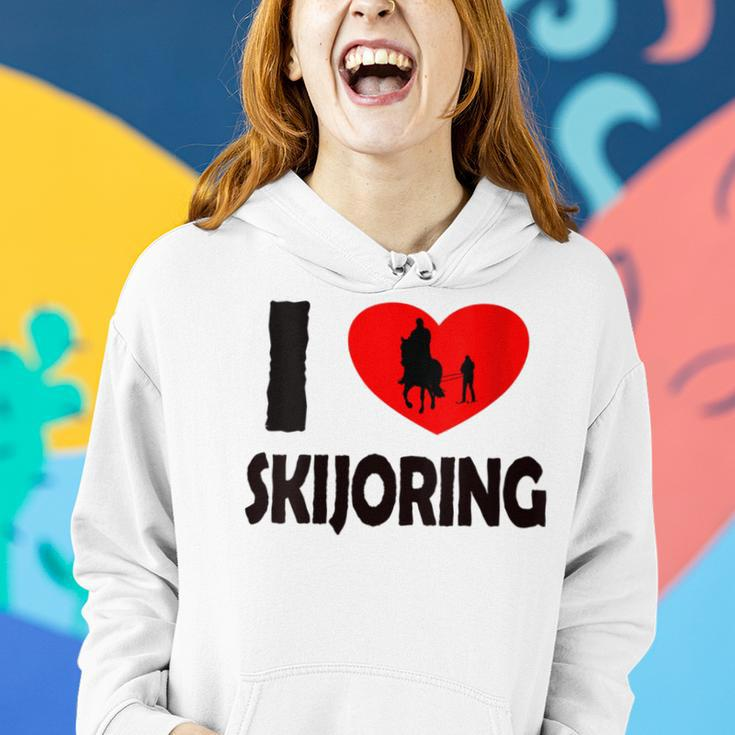 Winter Sport With Horse I Love Skijoring Women Hoodie Gifts for Her