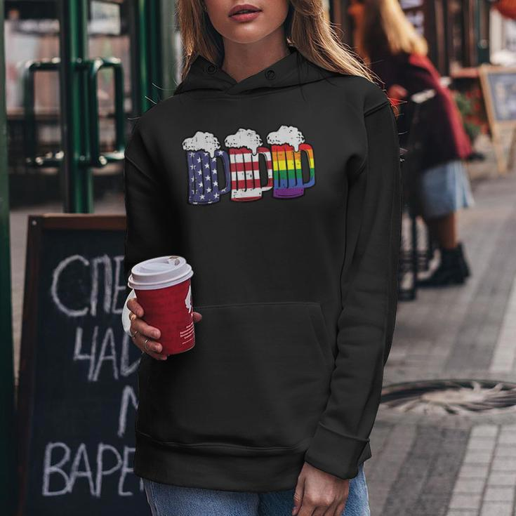 3 Rainbow Fourth Gay Pride Lgbt 4Th Of July Patriotic Women Hoodie Unique Gifts