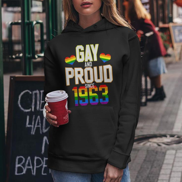 60 Years Old Lgbt Birthday Squad Gay And Proud Since 1963 Women Hoodie Funny Gifts