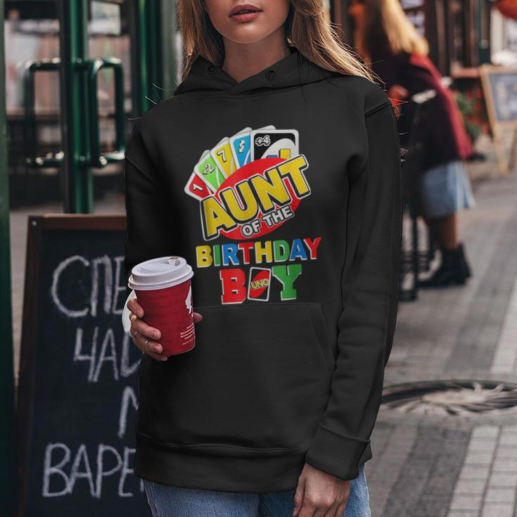 Aunt Of The Birthday Boy Uno Mom Mommy Mama 1St Bday Women Hoodie Unique Gifts