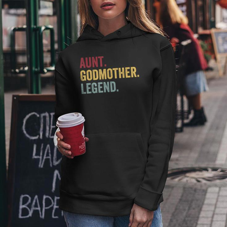 Aunt Godmother Legend Retro Vintage Funny Auntie Mothers Day Women Hoodie Funny Gifts