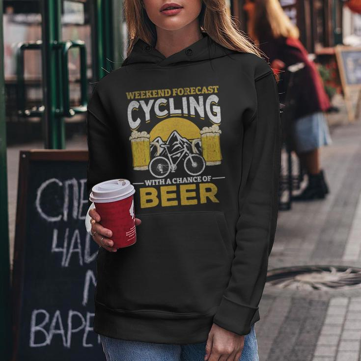 Beer Bicyclist Weekend Forecast Cycling With A Chance Of Beer Women Hoodie Unique Gifts