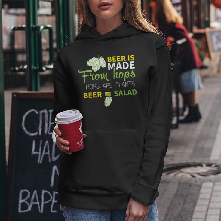 Beer Is From Hops Beer Equals Salad Alcoholic Party Women Hoodie Unique Gifts