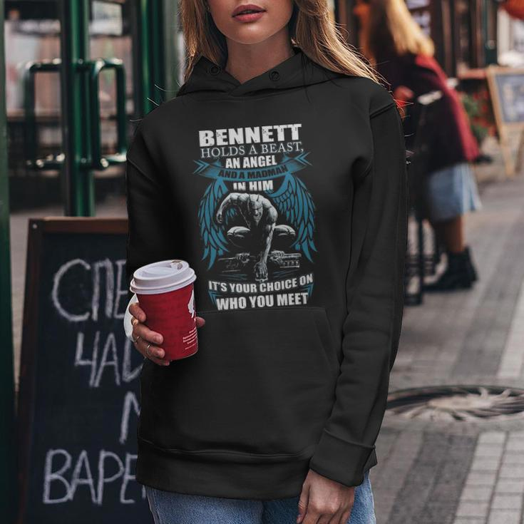 Bennett Name Gift Bennett And A Mad Man In Him V2 Women Hoodie Funny Gifts