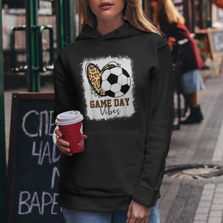 Bleached Soccer Game Day Vibes Soccer Mom Game Day Season Women Hoodie Funny Gifts