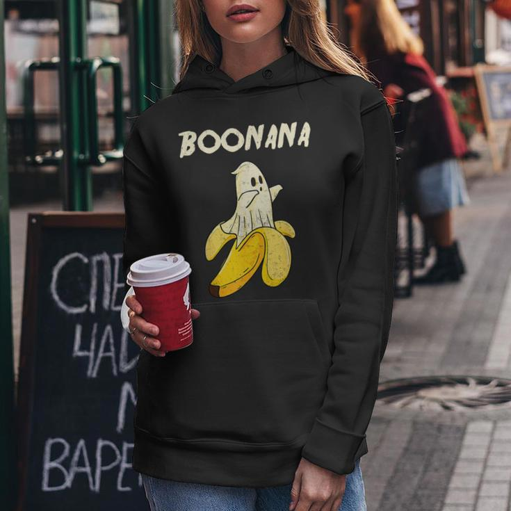 Boonana Cute Banana Ghost Halloween Banana Lover Women Hoodie Funny Gifts