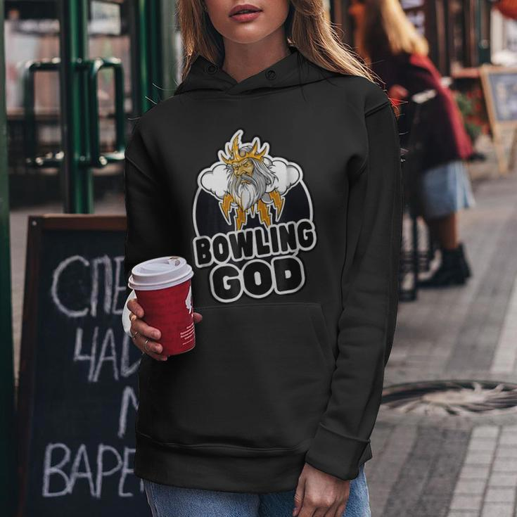 Bowling God Retro Funny Ball Party Graphic Bowlers Bowling Funny Gifts Women Hoodie Unique Gifts