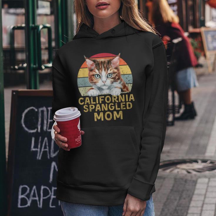 California Spangled Cat Mom Retro Cats Heartbeat Women Hoodie Unique Gifts
