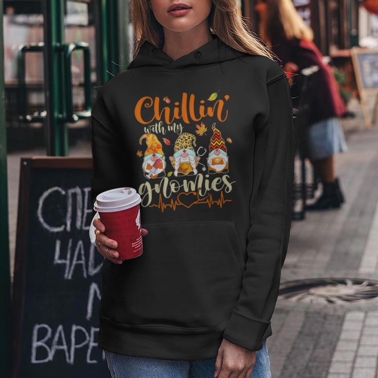 Chillin With My Gnomies Nurse Gnome Happy Thanksgiving Fall Women Hoodie Personalized Gifts