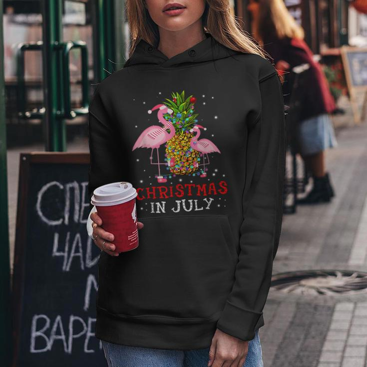 Christmas In July Funny Flamingo Pineapple Summer Women Hoodie Funny Gifts