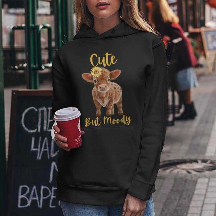 Cute Cow-Moody Cow Lovers Farm Cowgirl Baby Cow An Sunflower Women Hoodie Funny Gifts