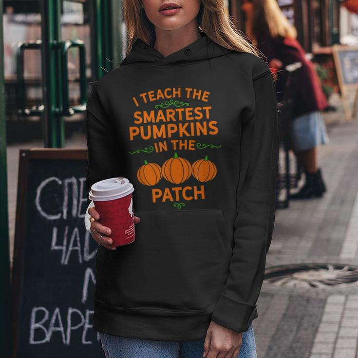 Cute Halloween Lover Pumpkin Teacher Educator Autumn Fall Pumpkin Teacher Women Hoodie Unique Gifts