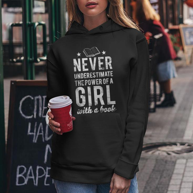 Cute Never Underestimate The Power Of A Girl Book Nerds Women Hoodie Unique Gifts