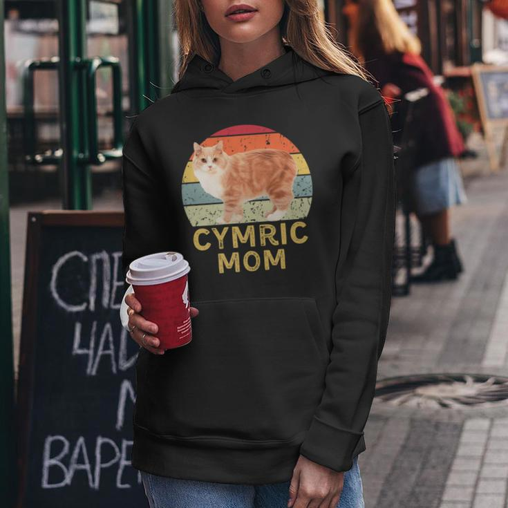 Cymric Cat Mom Retro Vintage Cats Lovers & Owners Women Hoodie Unique Gifts