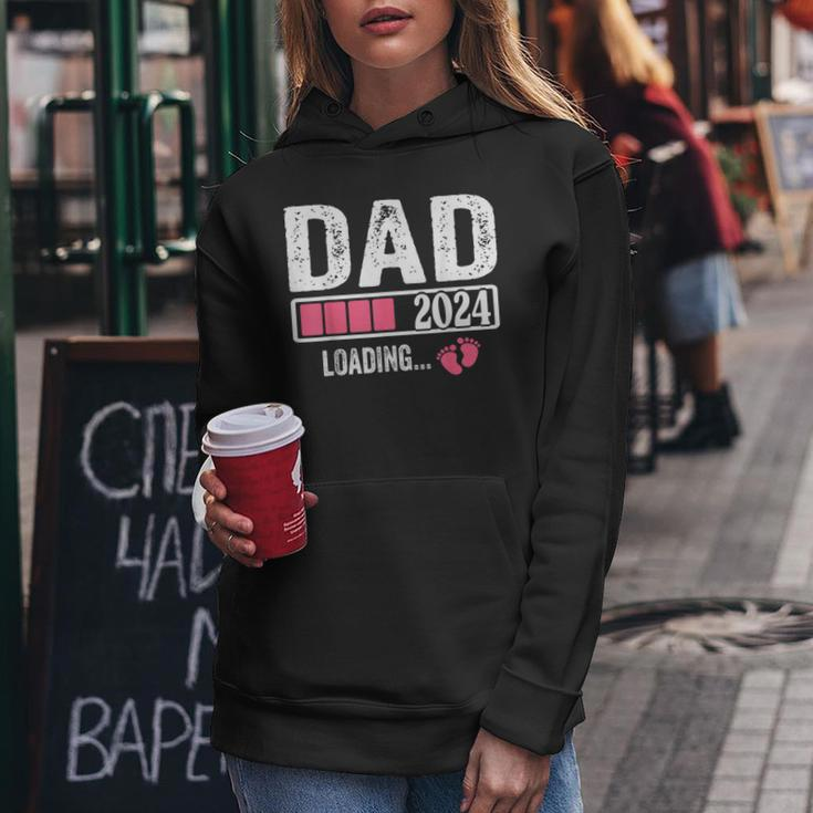 Dad 2024 Loading It's A Girl Baby Pregnancy Announcement Women Hoodie Funny Gifts