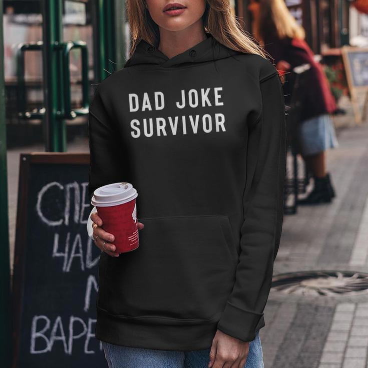 Dad Joke Survivor Sarcastic Funny Gifts For Dad Women Hoodie Unique Gifts
