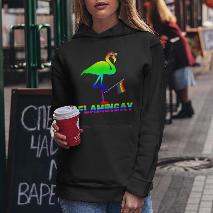 Flamingo Gay Pride Rainbow Bird Lgbt Flag Gender Homosexual Women Hoodie Unique Gifts