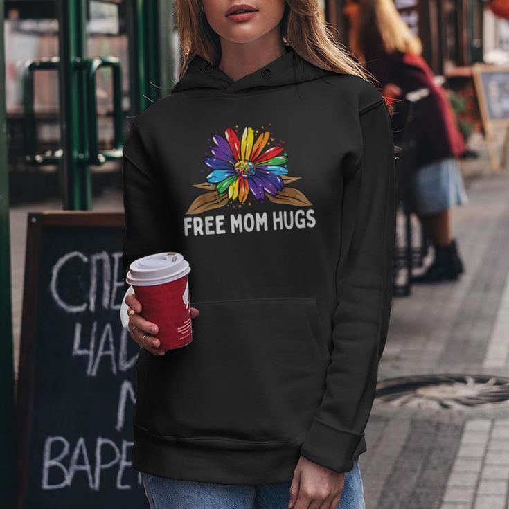 Free Mom Hugs Gay Pride Lgbt Rainbow Sunflower Flower Hippie Women Hoodie Unique Gifts