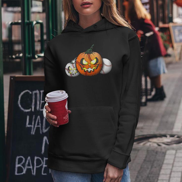 Baseball Coach Teacher 2023 Pumpkin Halloween Baseball Women Hoodie Unique Gifts