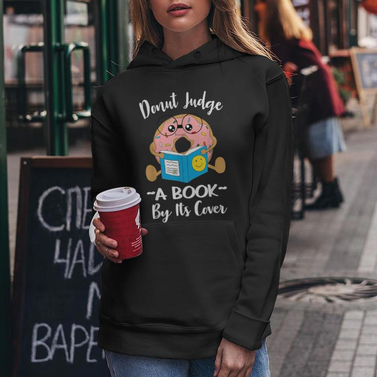 Bookworm Teacher Librarian Reading Donut Pun Literacy Women Hoodie Unique Gifts