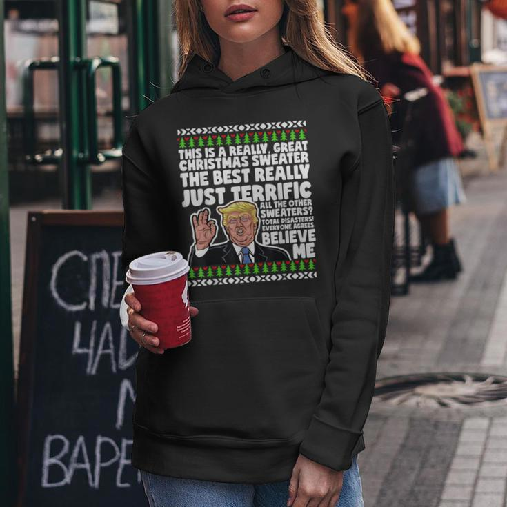 Donald Trump Ugly Christmas Sweater Parody Speech Women Hoodie Funny Gifts