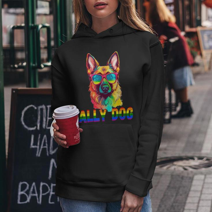 Funny Lgbt Ally Dog Rainbow Women Hoodie Unique Gifts