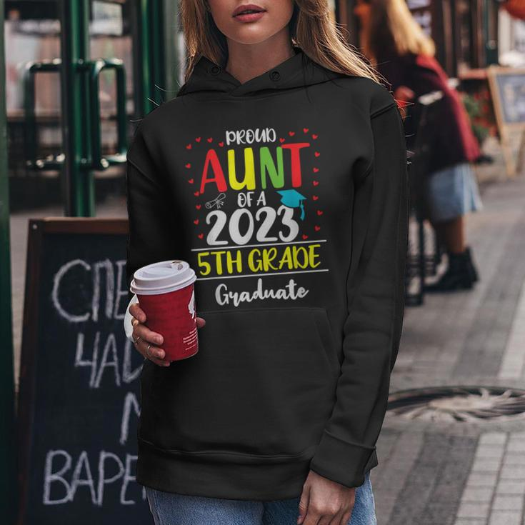 Funny Proud Aunt Of A Class Of 2023 5Th Grade Graduate Women Hoodie Unique Gifts