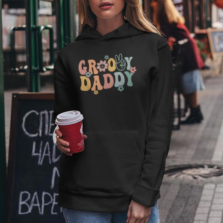 Groovy Daddy Retro Dad Matching Family 1St Birthday Party Women Hoodie Funny Gifts