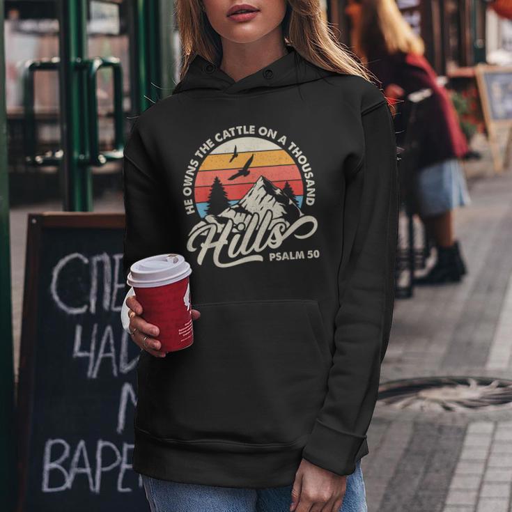 He Owns The Cattle On A Thousand Hills Psalm Jesus Christian Women Hoodie Unique Gifts