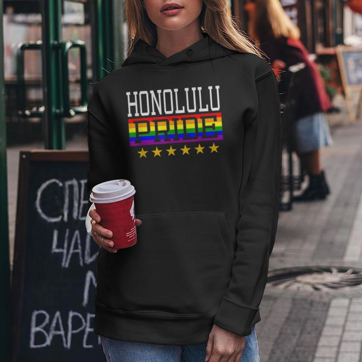 Honolulu Pride Gay Lesbian Queer Lgbt Rainbow Flag Hawaii Women Hoodie Unique Gifts