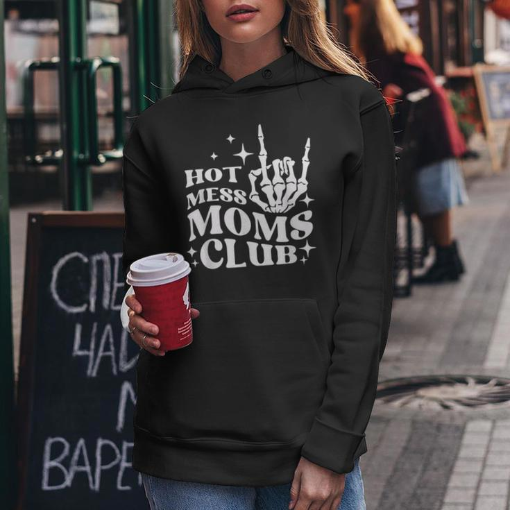 Hot Mess Moms Club Vintage Retro Mothers Day Mama Mom Gifts For Mom Funny Gifts Women Hoodie Unique Gifts