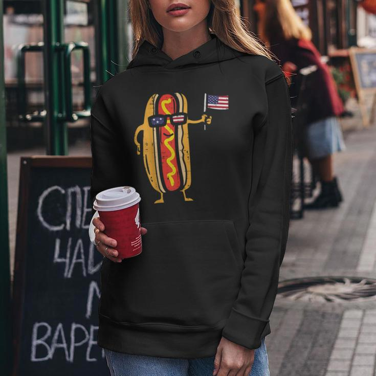 Hotdog Sunglasses American Flag Usa Funny 4Th Of July Fourth Women Hoodie Unique Gifts