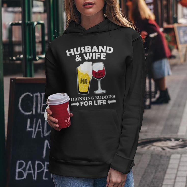 Husband And Wife Drinking Buddies For Life Women Hoodie Funny Gifts