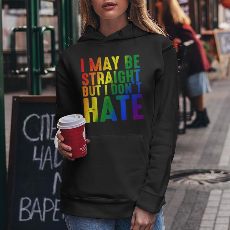 I May Be Straight But I Dont Hate Rainbow Lgbt Gay Pride Women Hoodie Unique Gifts