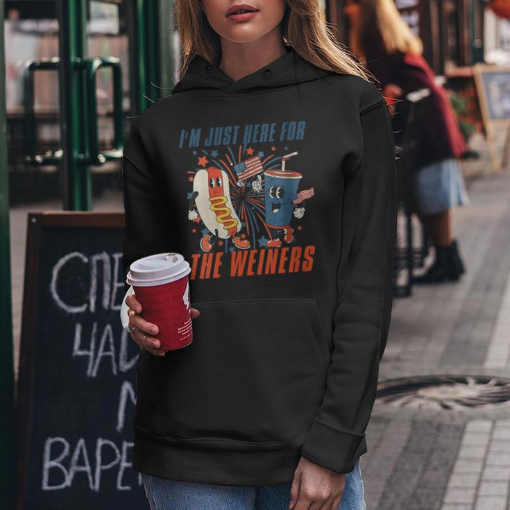 Im Just Here For The Wieners Funny 4Th Of July Wieners Gift For Womens Women Hoodie Unique Gifts