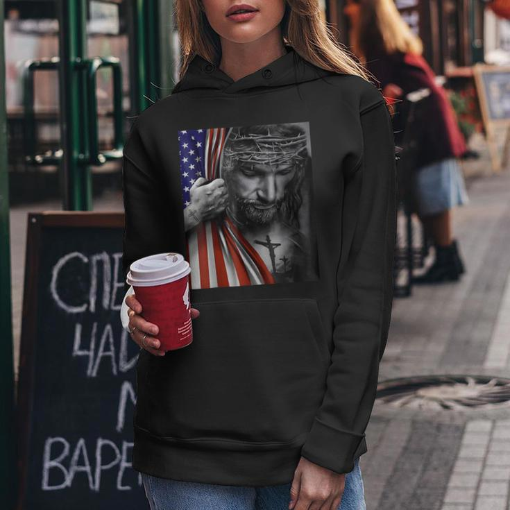 Jesus 4Th Of July American Flag Christian Faith Christ Lover Women Hoodie Unique Gifts