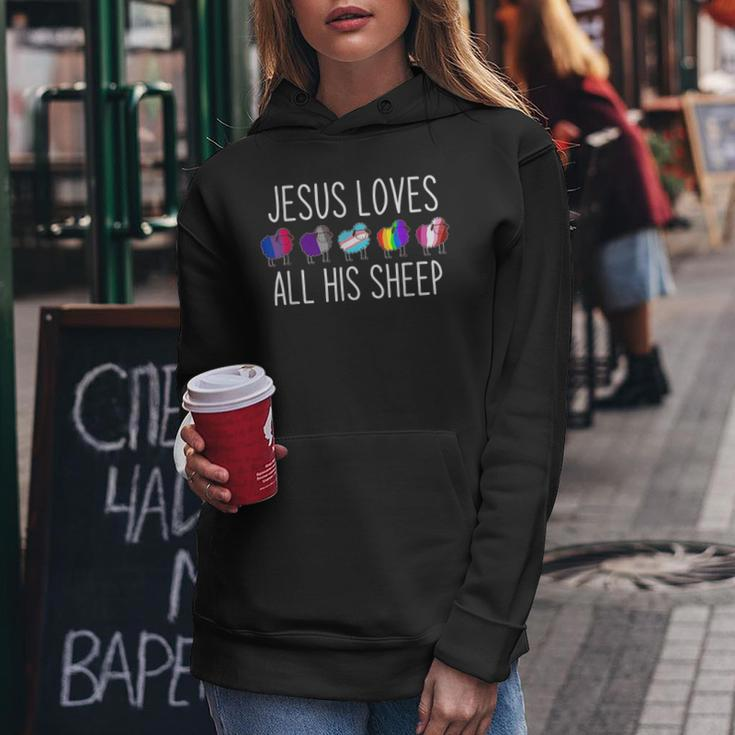 Jesus Loves All His Sheep Lgbt Christian Jesus LGBT Funny Gifts Women Hoodie Unique Gifts