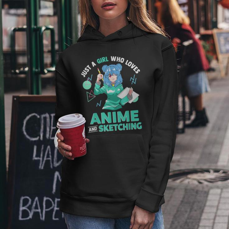 Just A Girl Who Loves Anime And Sketching Women Hoodie Unique Gifts