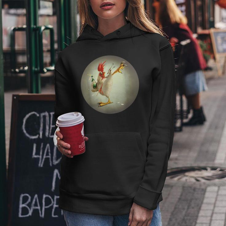 Kung Fu Rooster Fighting Chicken Funny Drinking Chicken Women Hoodie Unique Gifts