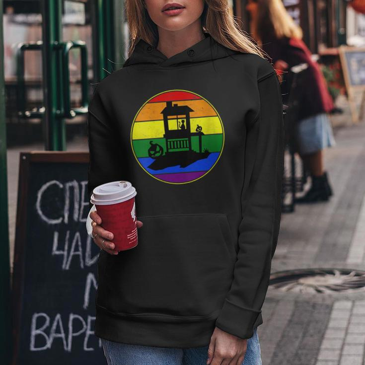 Lesbian Stuff Lgbtq Gay Goth Pride Rainbow Flag Black Cat Women Hoodie Unique Gifts