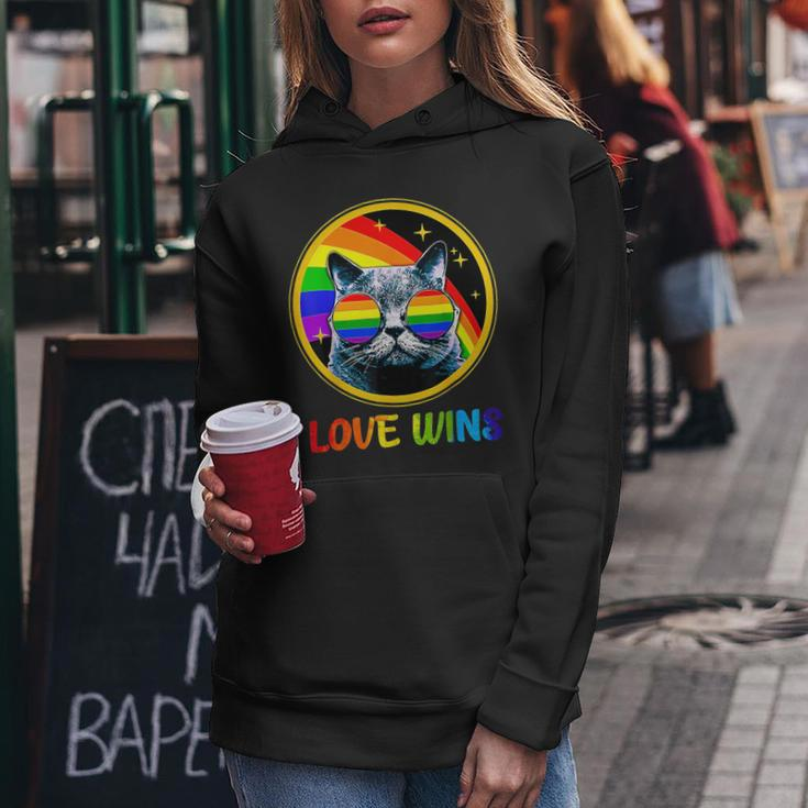 Lgbtq Love Wins Cat Gay Pride Lgbt Ally Rainbow Flag Women Hoodie Unique Gifts