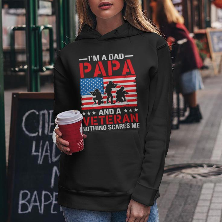 Mens Im A Dad Papa And A Veteran For Dad Fathers Day Grandpa 22 Women Hoodie Unique Gifts