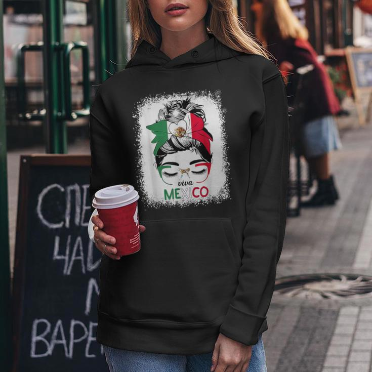 Mexican Independence Viva Mexico Messy Bun Hair Women Hoodie Unique Gifts
